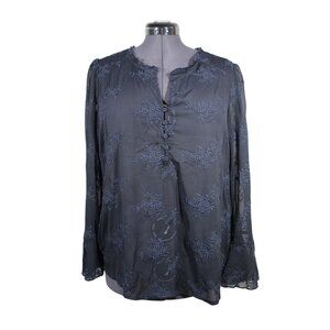 Lovestitch women's Lola 3/4 flutter sleeve embroidered chiffon smocked top FLAW